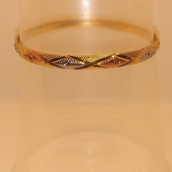 African Gold Bangle Bracelet - Picture 4 of 5